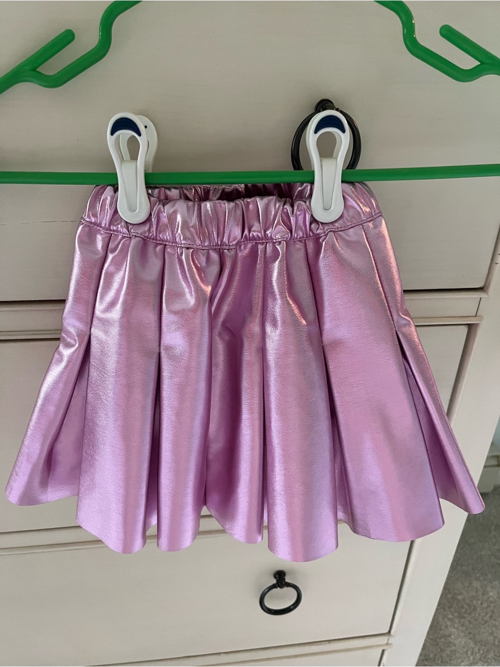 Zara Metallic Lilac Pink Pleated Skirt